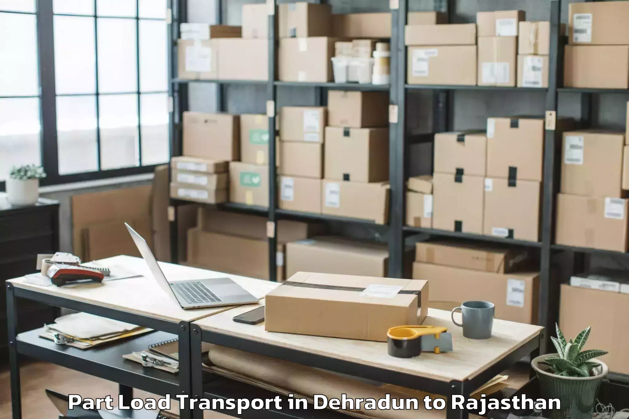 Book Dehradun to Dungarpur Part Load Transport Online